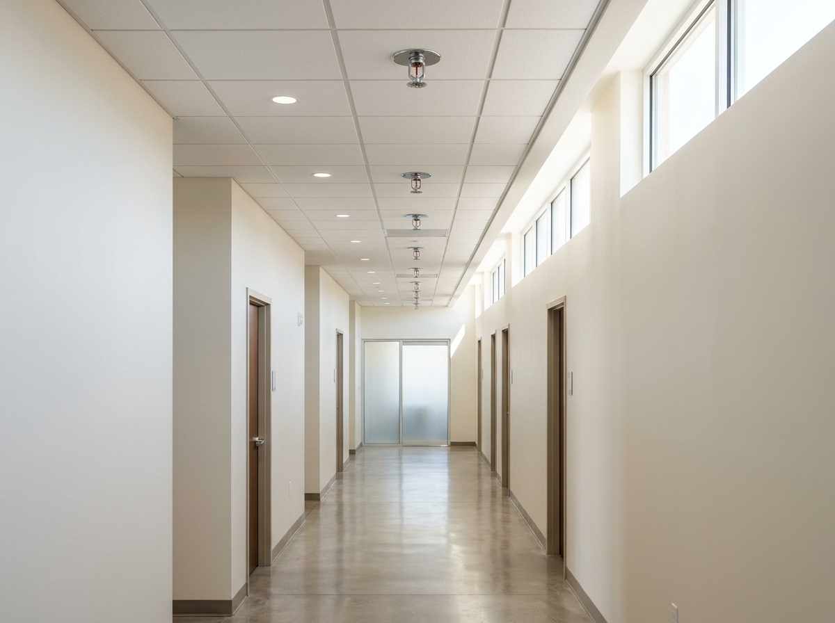 Wet-pipe sprinkler system in a commercial building in Albuquerque, NM